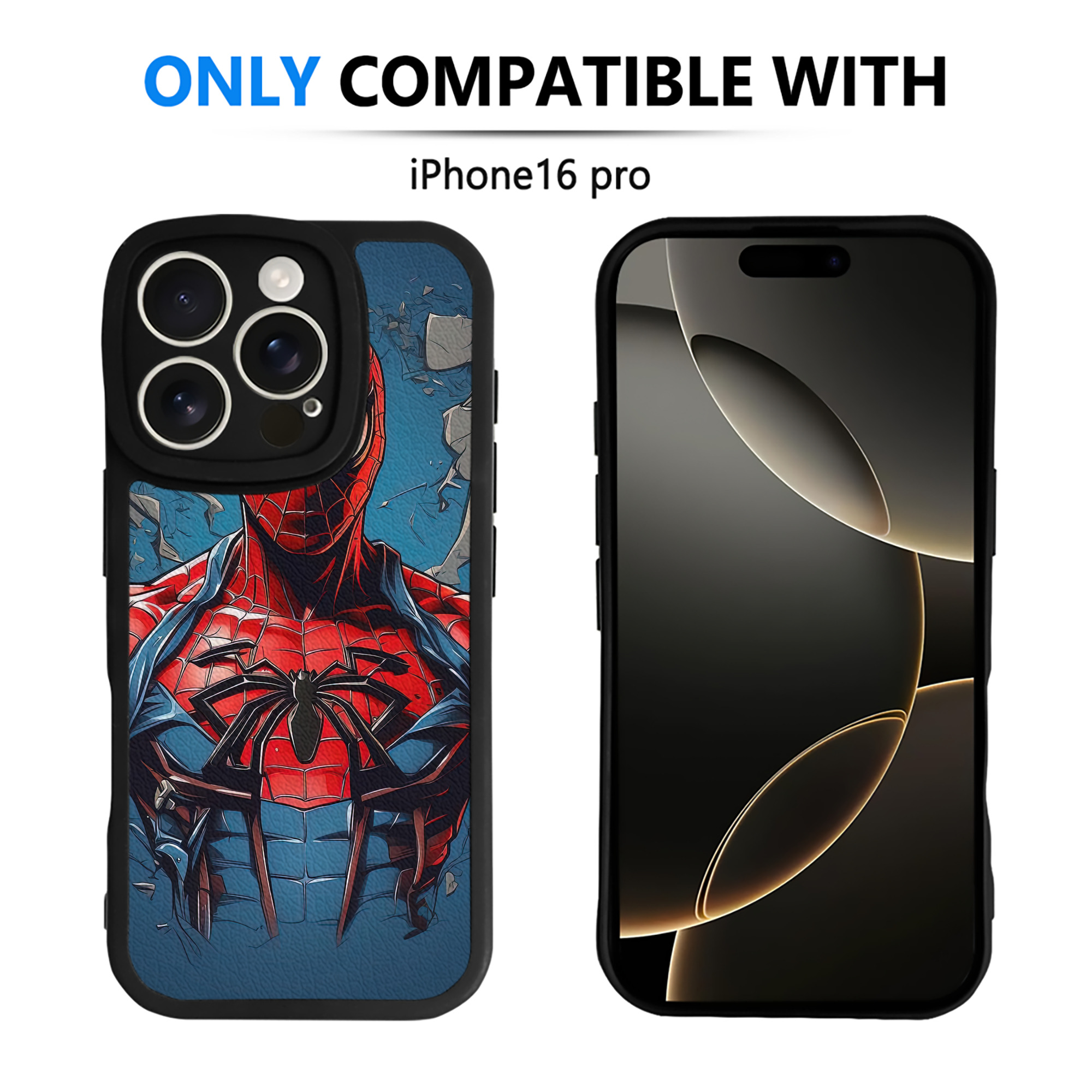 （画像用） Spider Man スパイダーマン 【iPhone 16シリーズ対応】シリコンスマホケース（レザー調） 材質：シリコン